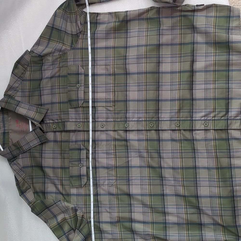 Men's SwissTech Army Green Multi-Colored Long Sleeve Dress Shirt Size 3XL - Picture 4 of 5